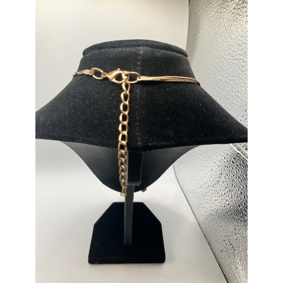 Marbled Multicolored 3 Strand Beaded 21 3/8 Inch Necklace! - Picture 5 of 7